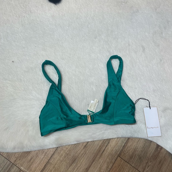 Revolve LoveWave The Ero Top in Forest Green unpadded triangle bikini top - Picture 2 of 8